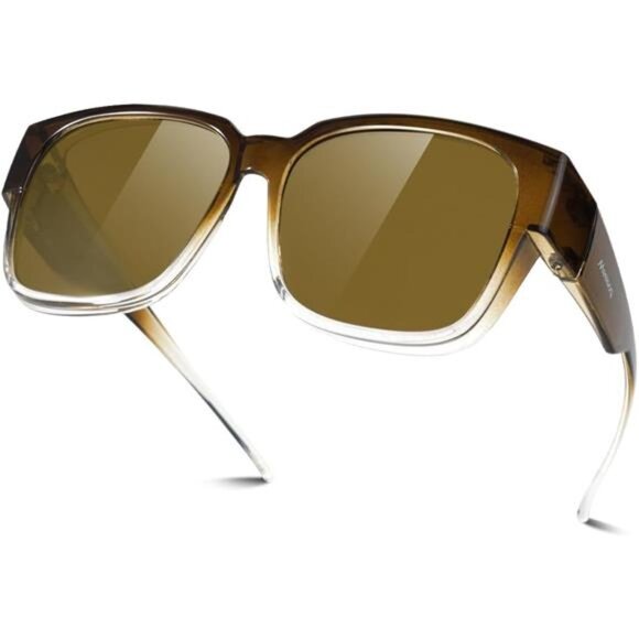Polarized Fit Over Glasses Sunglasses for Women, Square Wrap Around main image 6